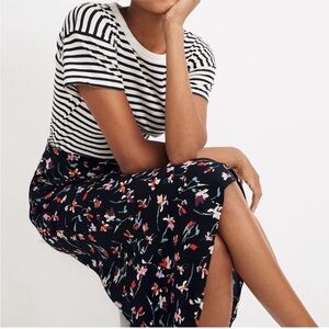 Madewell Midi Slip Skirt In Drifting Flowers, Size M